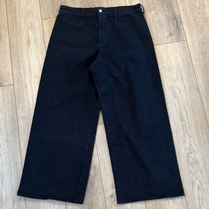 Wide-Leg Black Denim Pants size 14